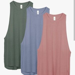 icyzone Women's High Neck Tank Tops, all size S  (Olive, Lavender, and Rose)